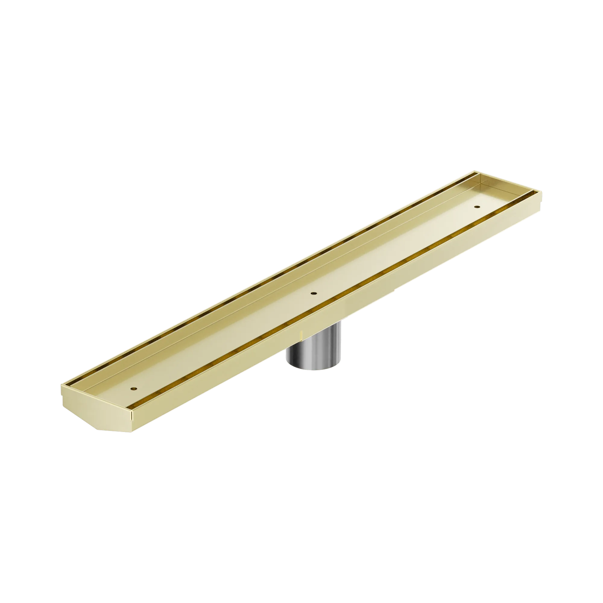 Tile Insert V Channel 600x82mm Floor Grate 50mm Outlet Brushed Gold