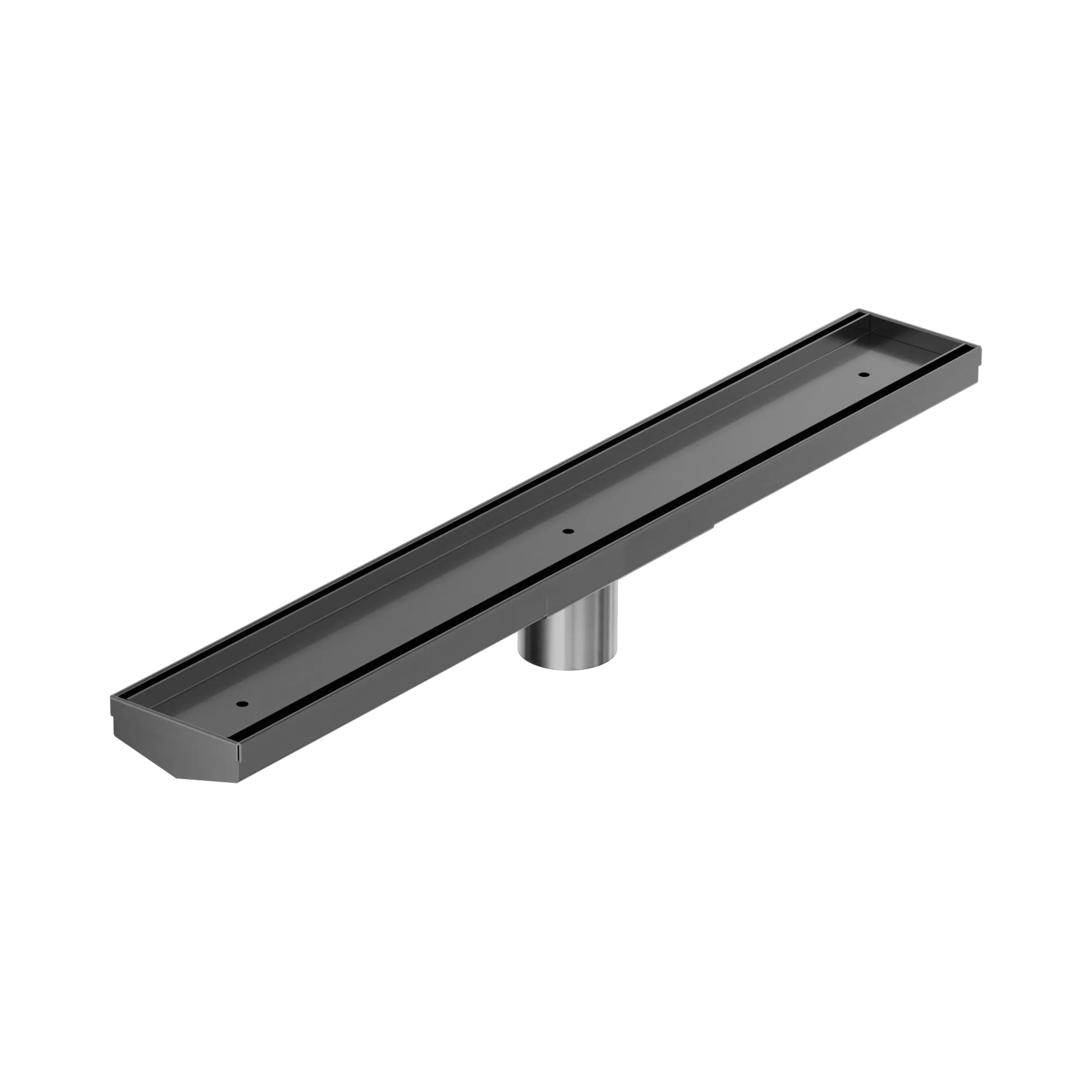 Tile Insert V Channel 600x82mm Floor Grate 50mm Outlet Gun Metal