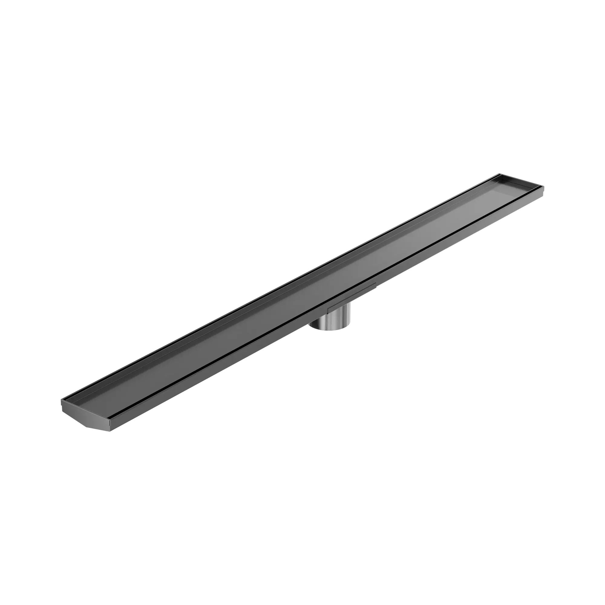 Tile Insert V Channel 1200x106mm Floor Grate 80mm Outlet Gun Metal