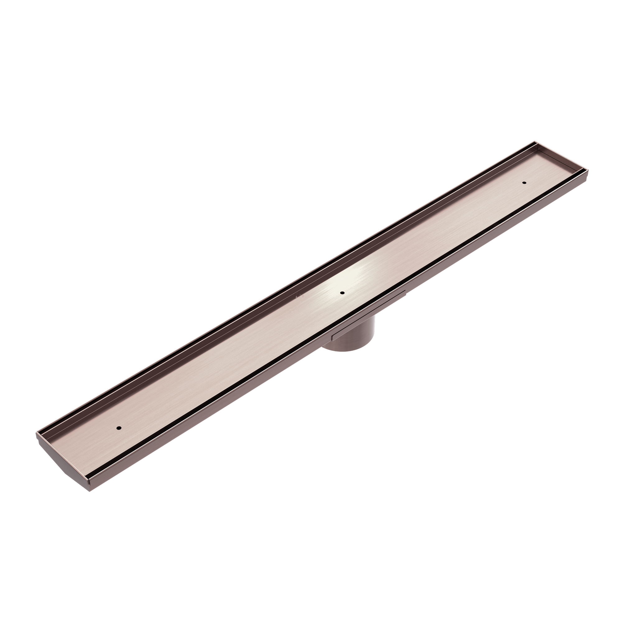 Tile Insert V Channel 800x82mm Floor Grate 50mm Outlet Brushed Bronze