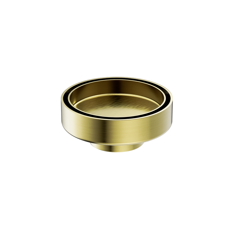 100mm Round Tile Insert Floor Waste 50mm Outlet Brushed Gold