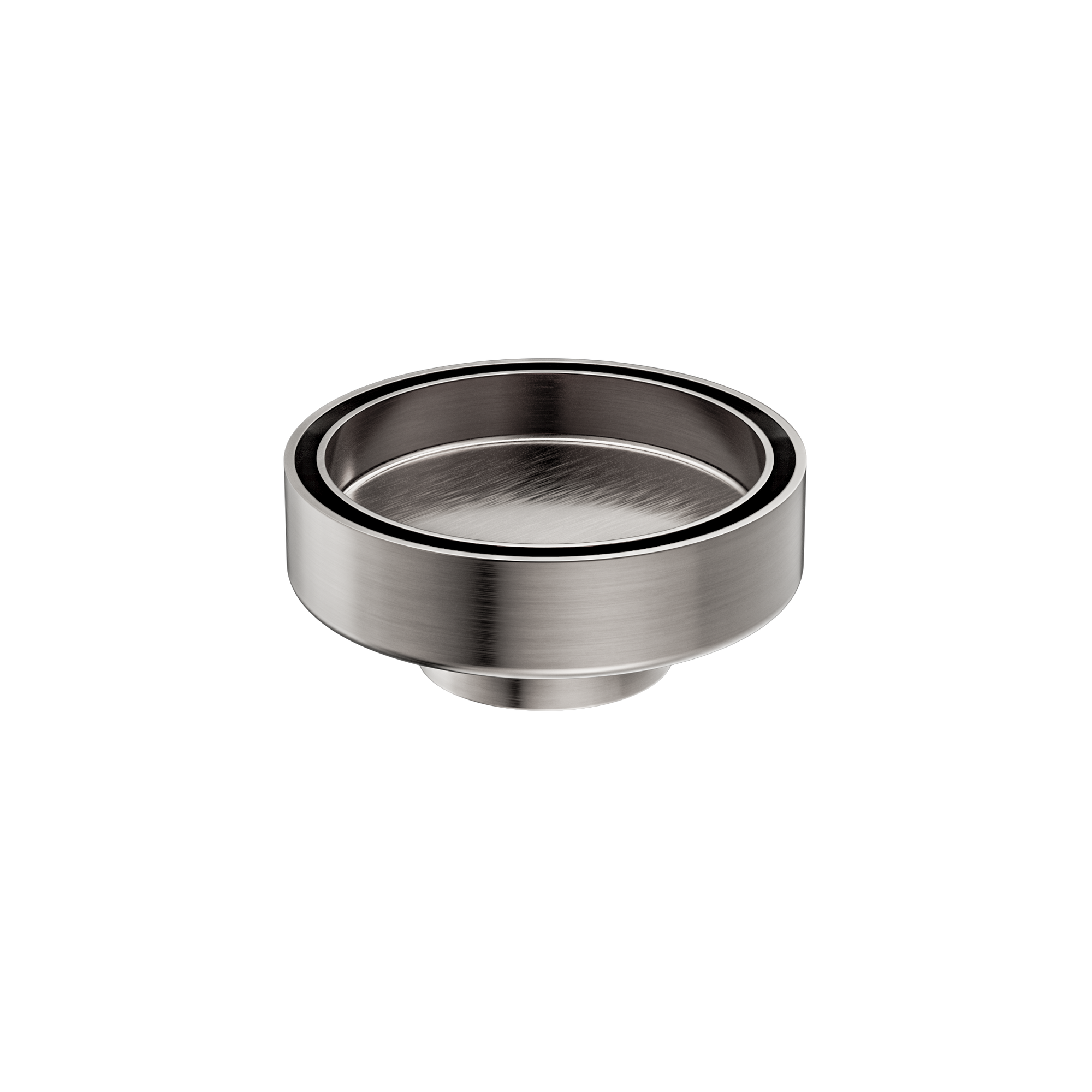 100mm Round Tile Insert Floor Waste 50mm Outlet Brushed Nickel