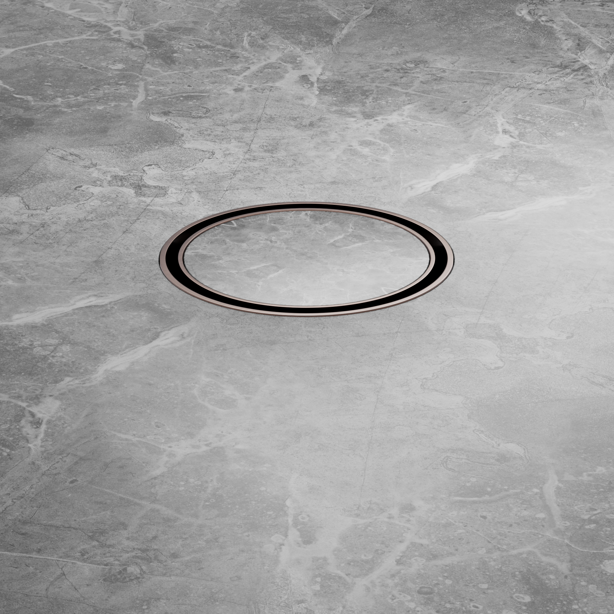100mm Round Tile Insert Floor Waste 50mm Outlet Brushed Bronze