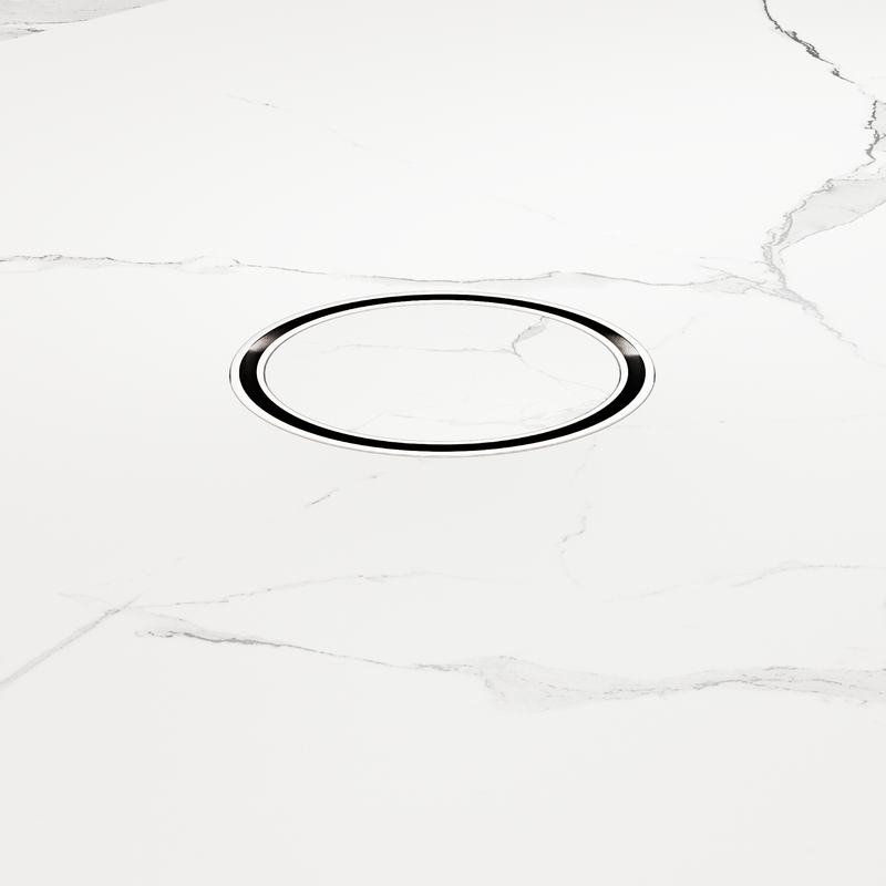 100mm Round Tile Insert Floor Waste 50mm Outlet Chrome