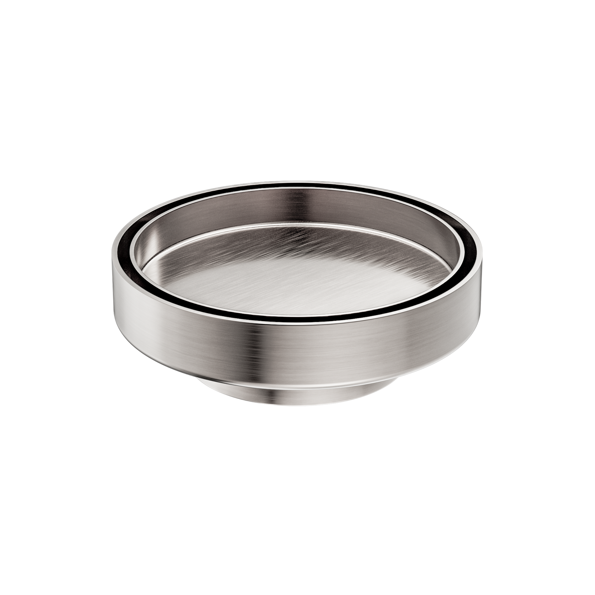 130mm Round Tile Insert Floor Waste 80mm Outlet Brushed Nickel