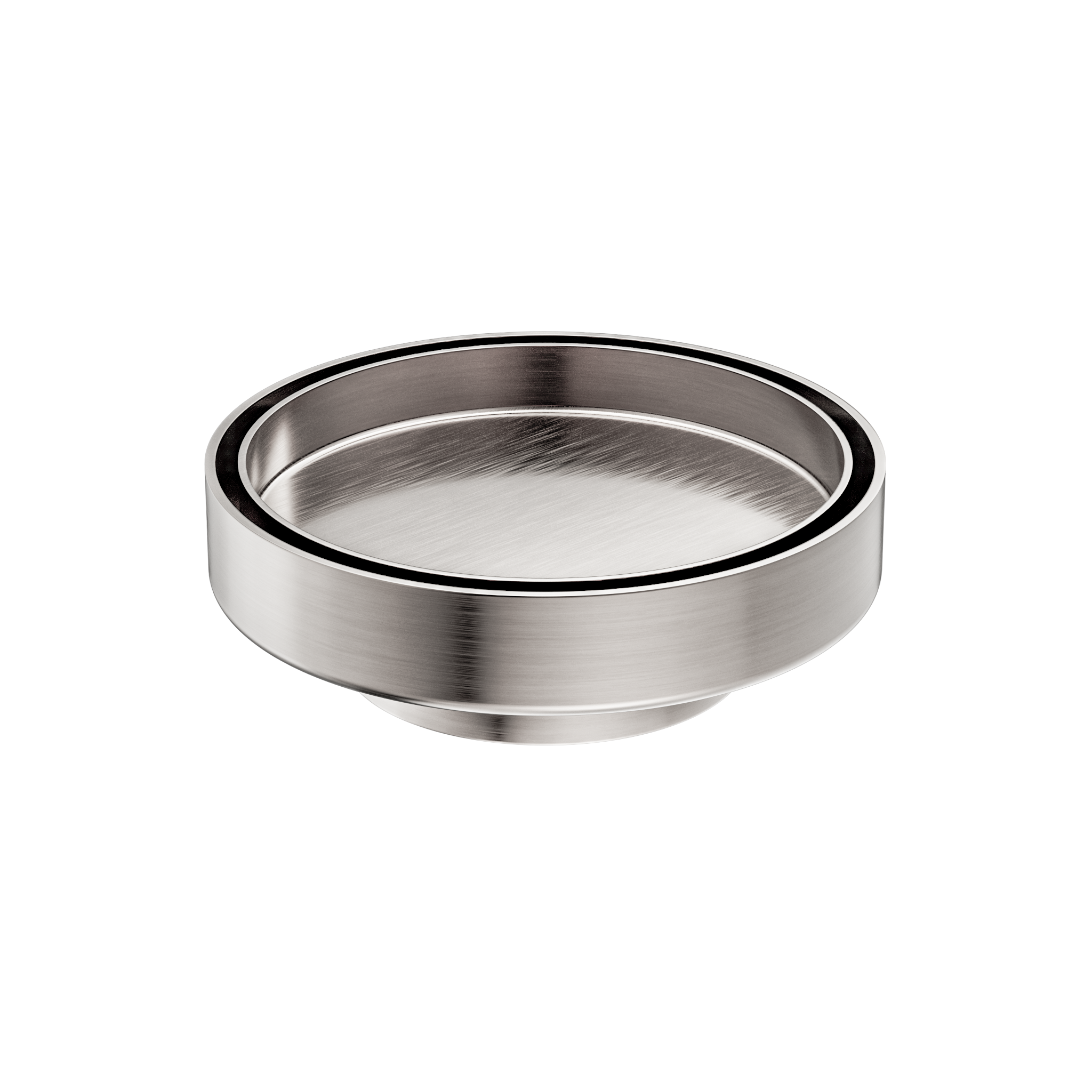 130mm Round Tile Insert Floor Waste 80mm Outlet Brushed Nickel