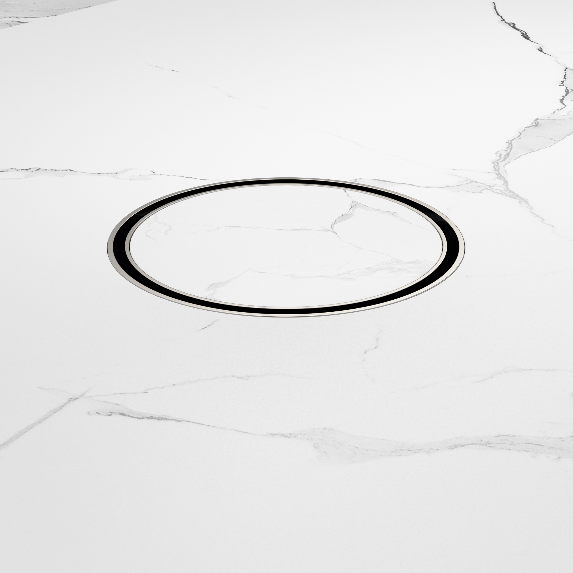 130mm Round Tile Insert Floor Waste 80mm Outlet Brushed Nickel