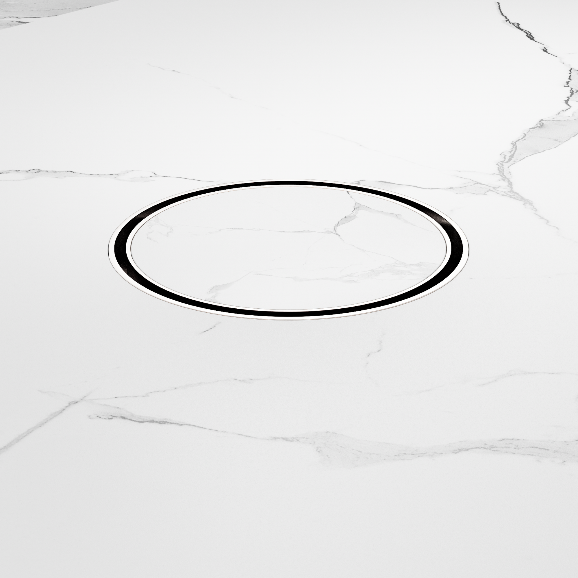 130mm Round Tile Insert Floor Waste 80mm Outlet Chrome
