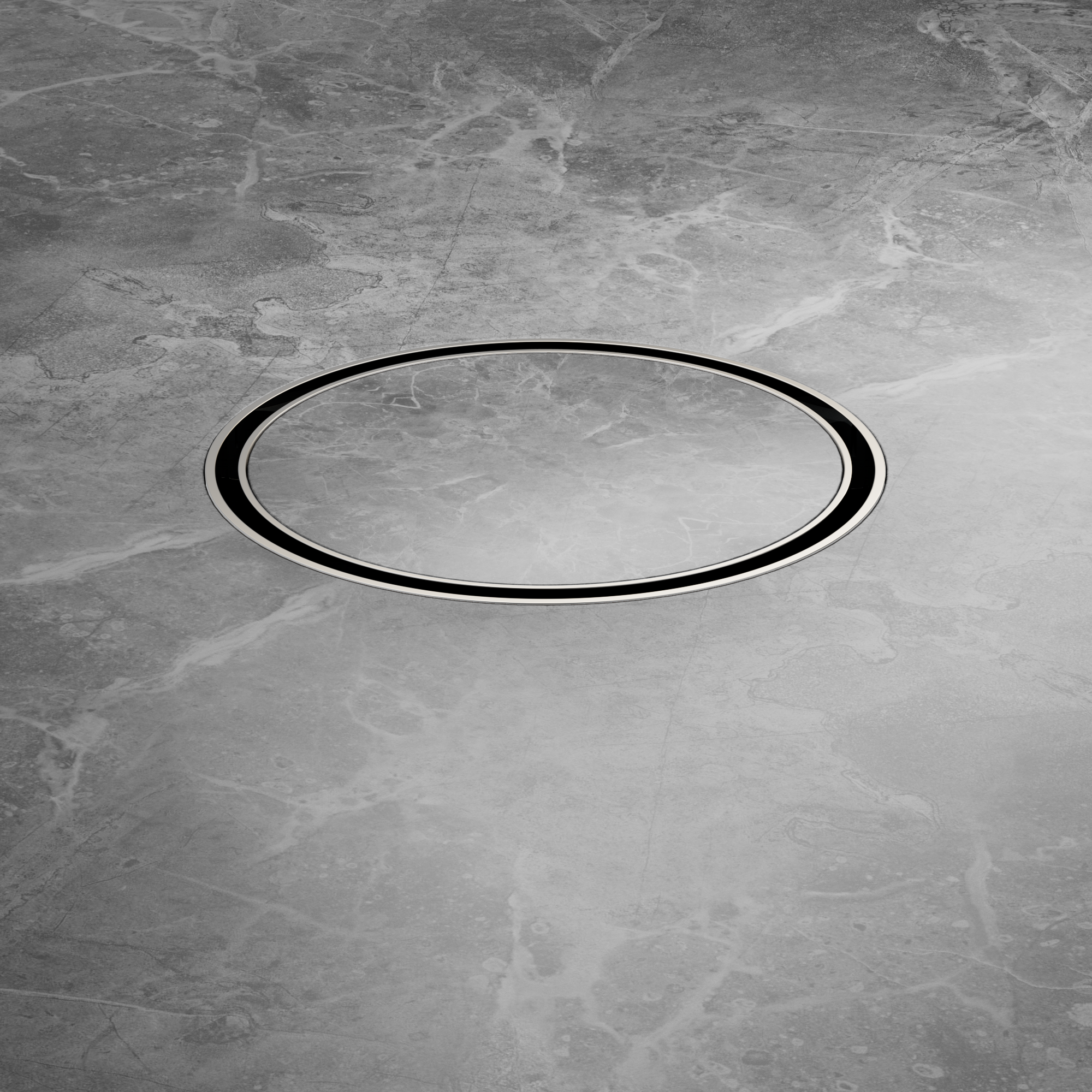 130mm Round Tile Insert Floor Waste 80mm Outlet Chrome