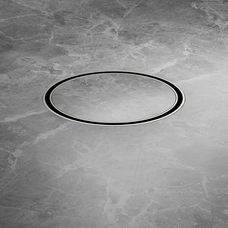 130mm Round Tile Insert Floor Waste 80mm Outlet Chrome
