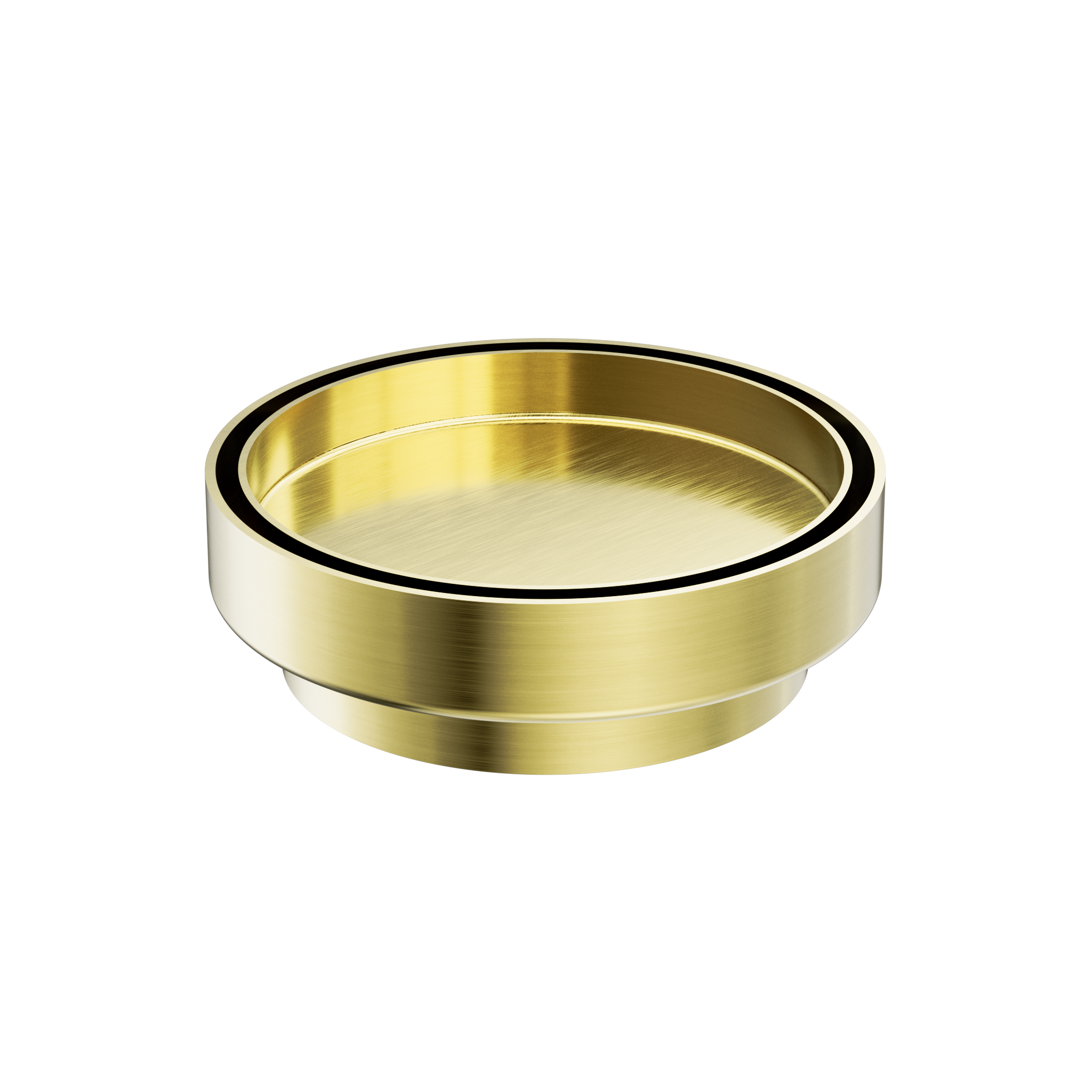 130mm Round Tile Insert Floor Waste 100mm Outlet Brushed Gold