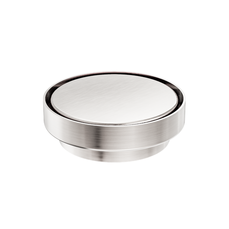 130mm Round Tile Insert Floor Waste 100mm Outlet Brushed Nickel
