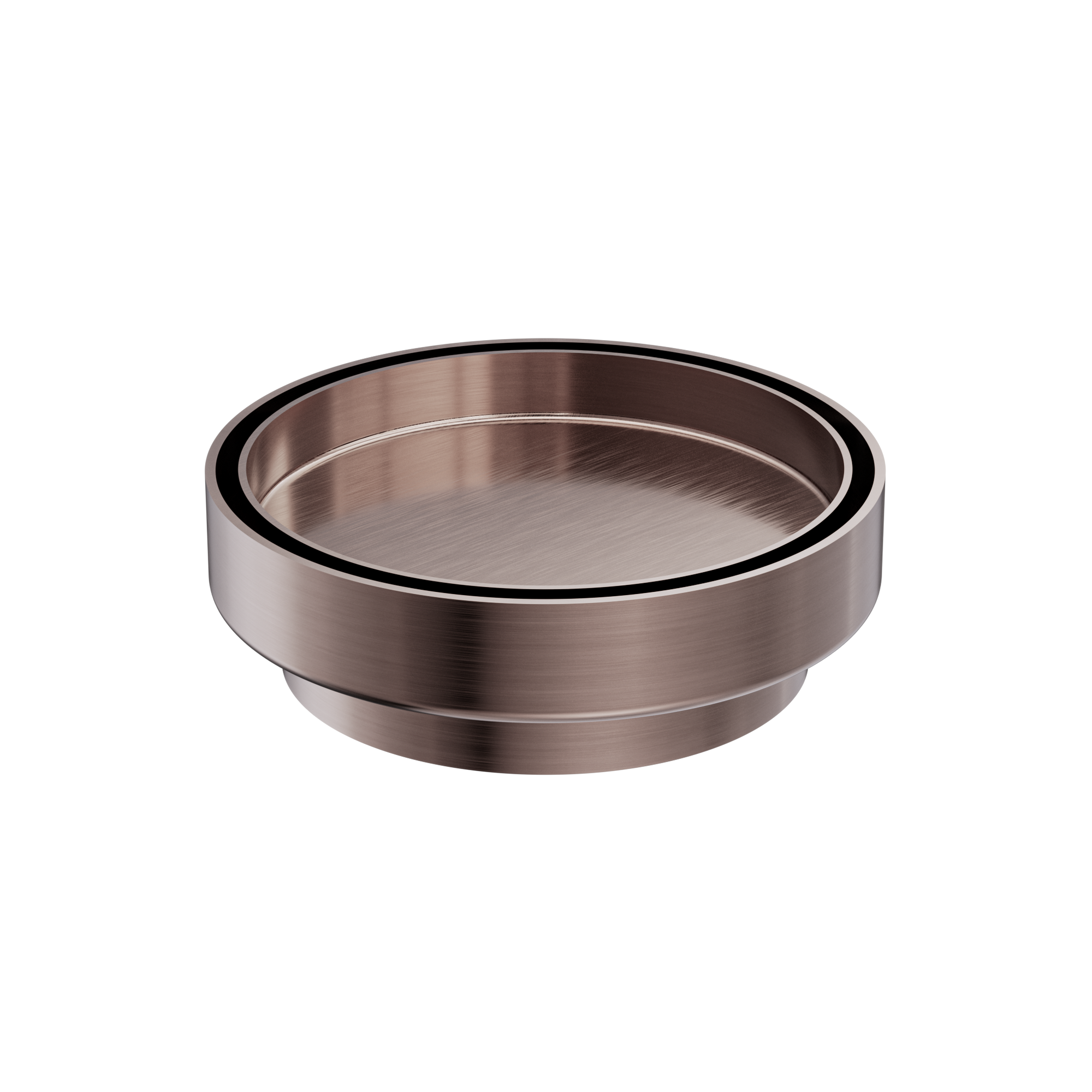 130mm Round Tile Insert Floor Waste 100mm Outlet Brushed Bronze