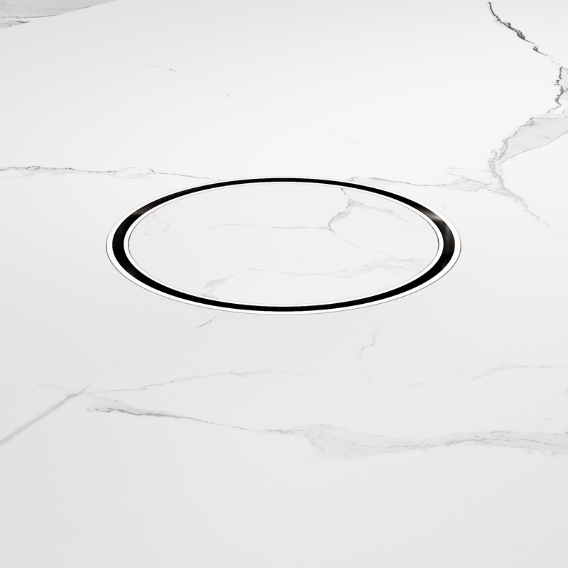 130mm Round Tile Insert Floor Waste 100mm Outlet Chrome