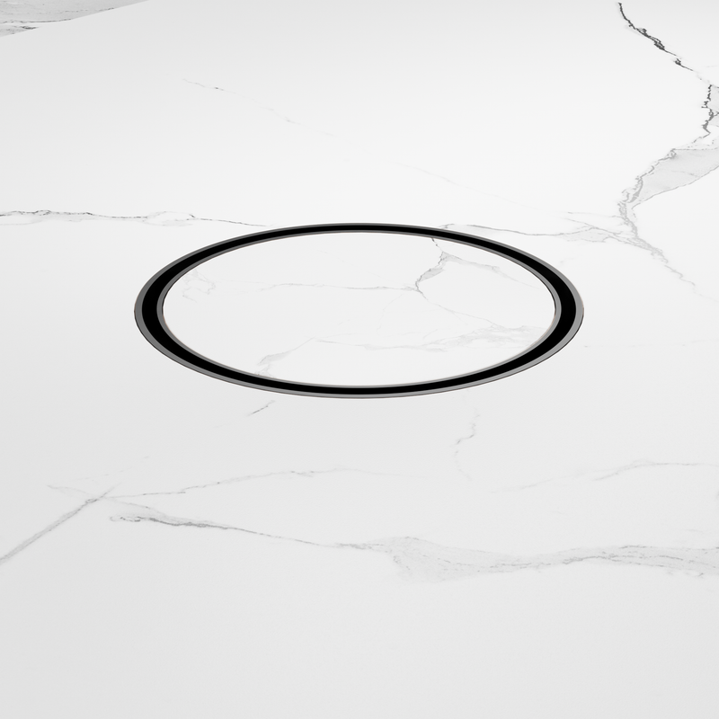 130mm Round Tile Insert Floor Waste 100mm Outlet Gun Metal