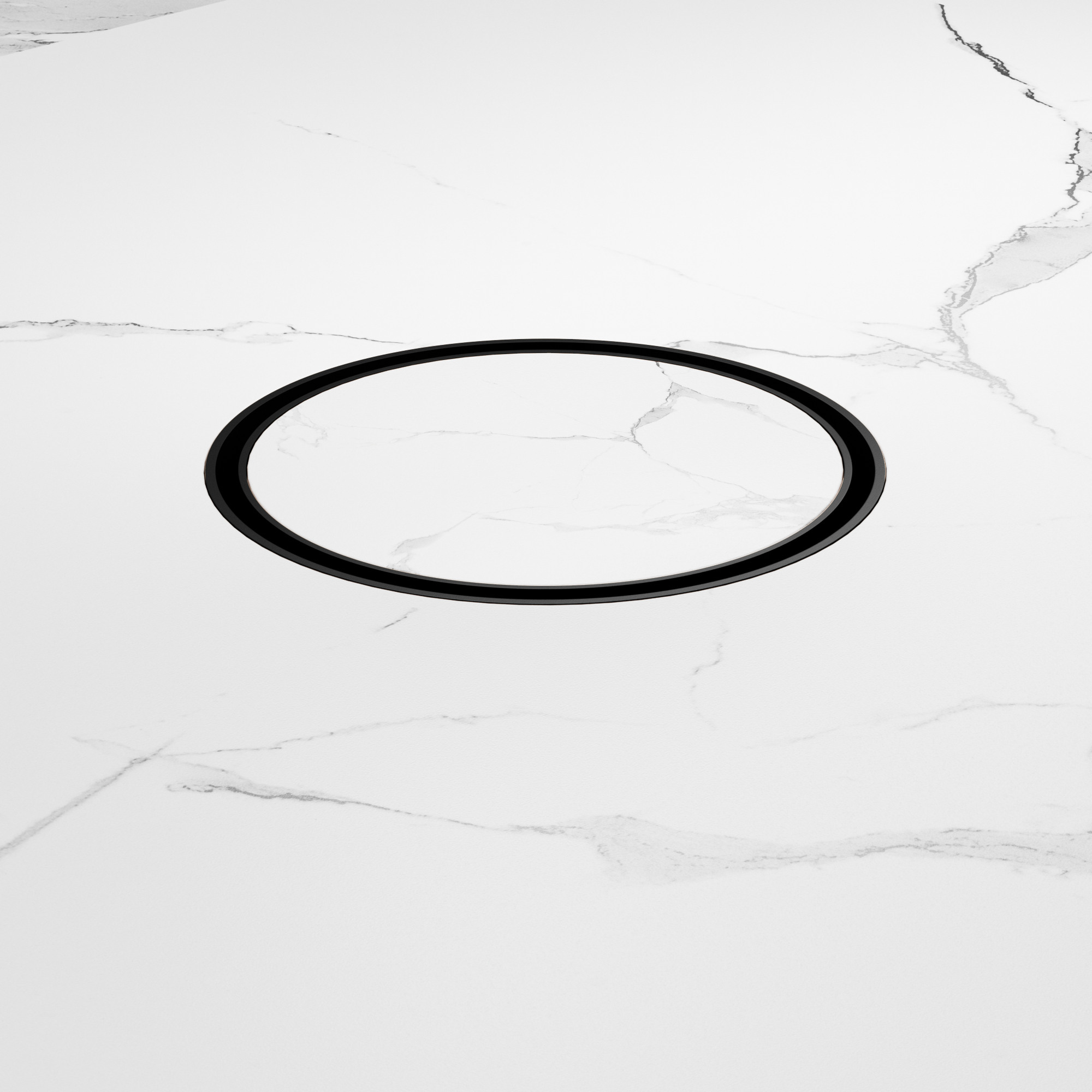 130mm Round Tile Insert Floor Waste 100mm Outlet Matte Black
