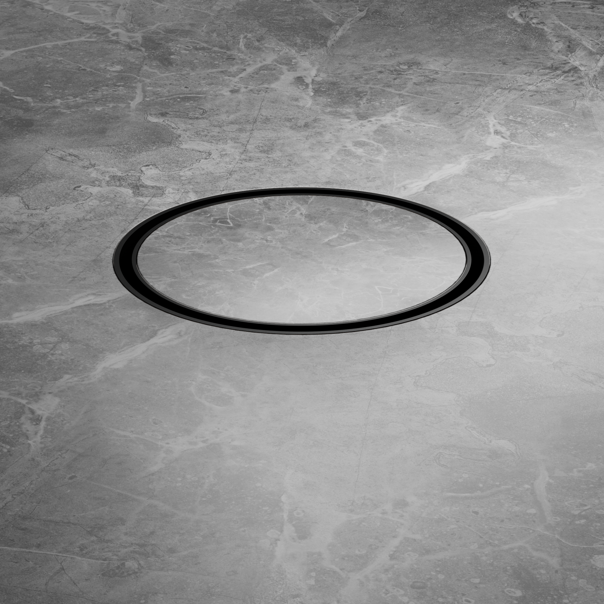 130mm Round Tile Insert Floor Waste 100mm Outlet Matte Black