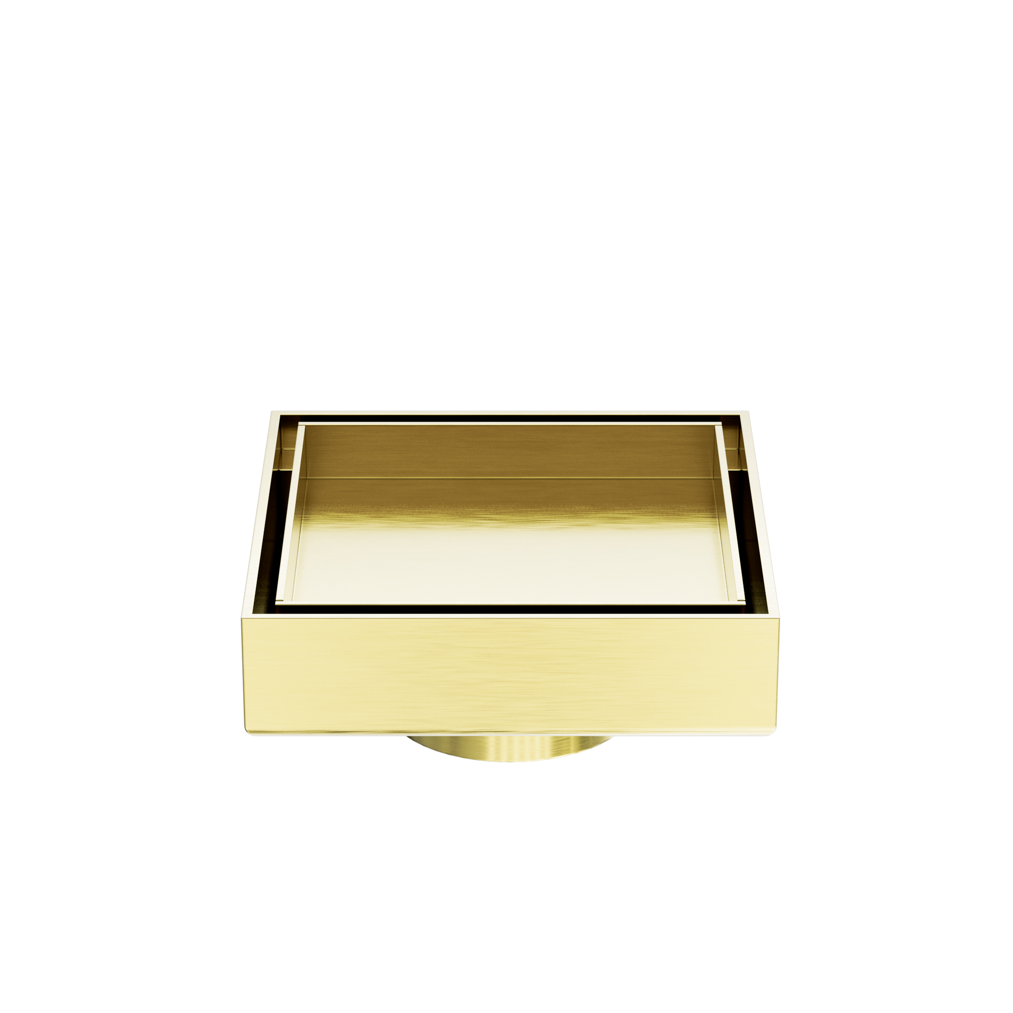 100mm Square Tile Insert Floor Waste 50mm Outlet Brushed Gold