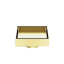 100mm Square Tile Insert Floor Waste 50mm Outlet Brushed Gold