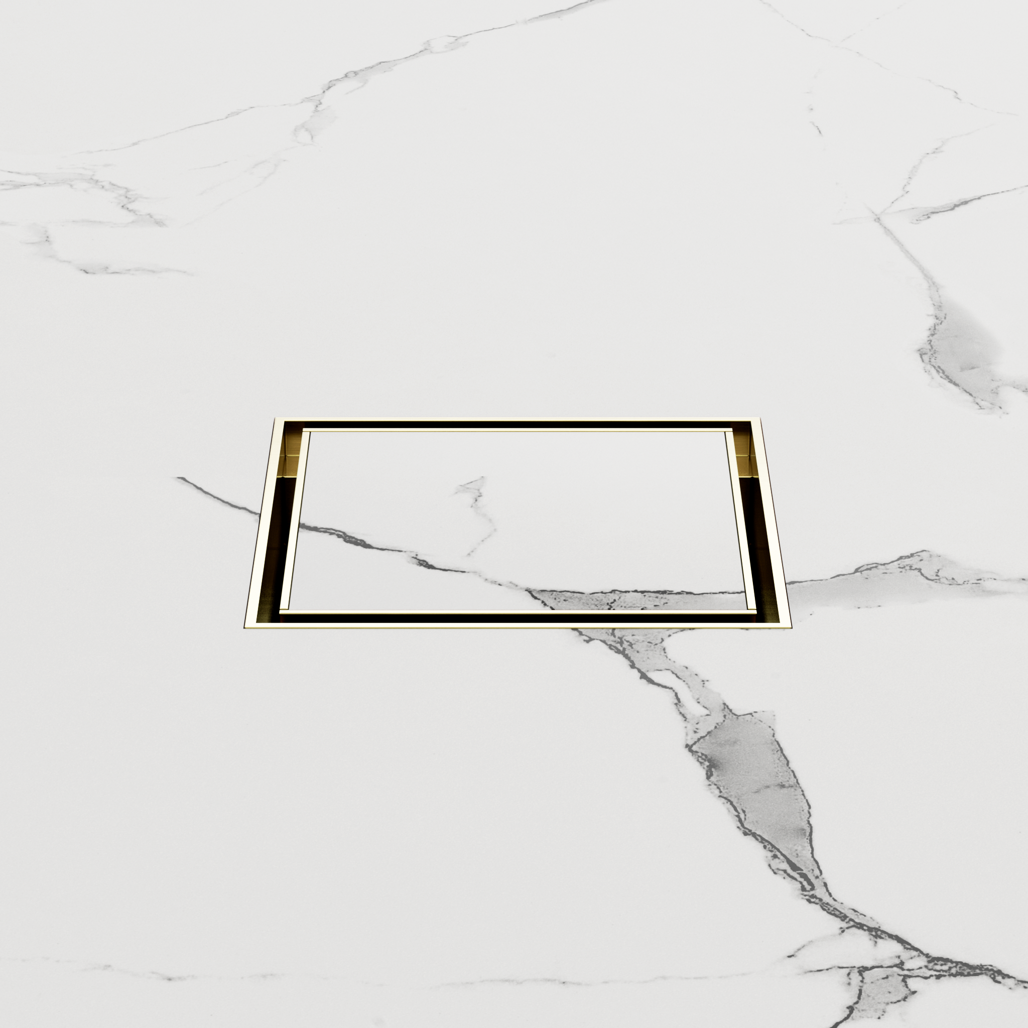 100mm Square Tile Insert Floor Waste 50mm Outlet Brushed Gold