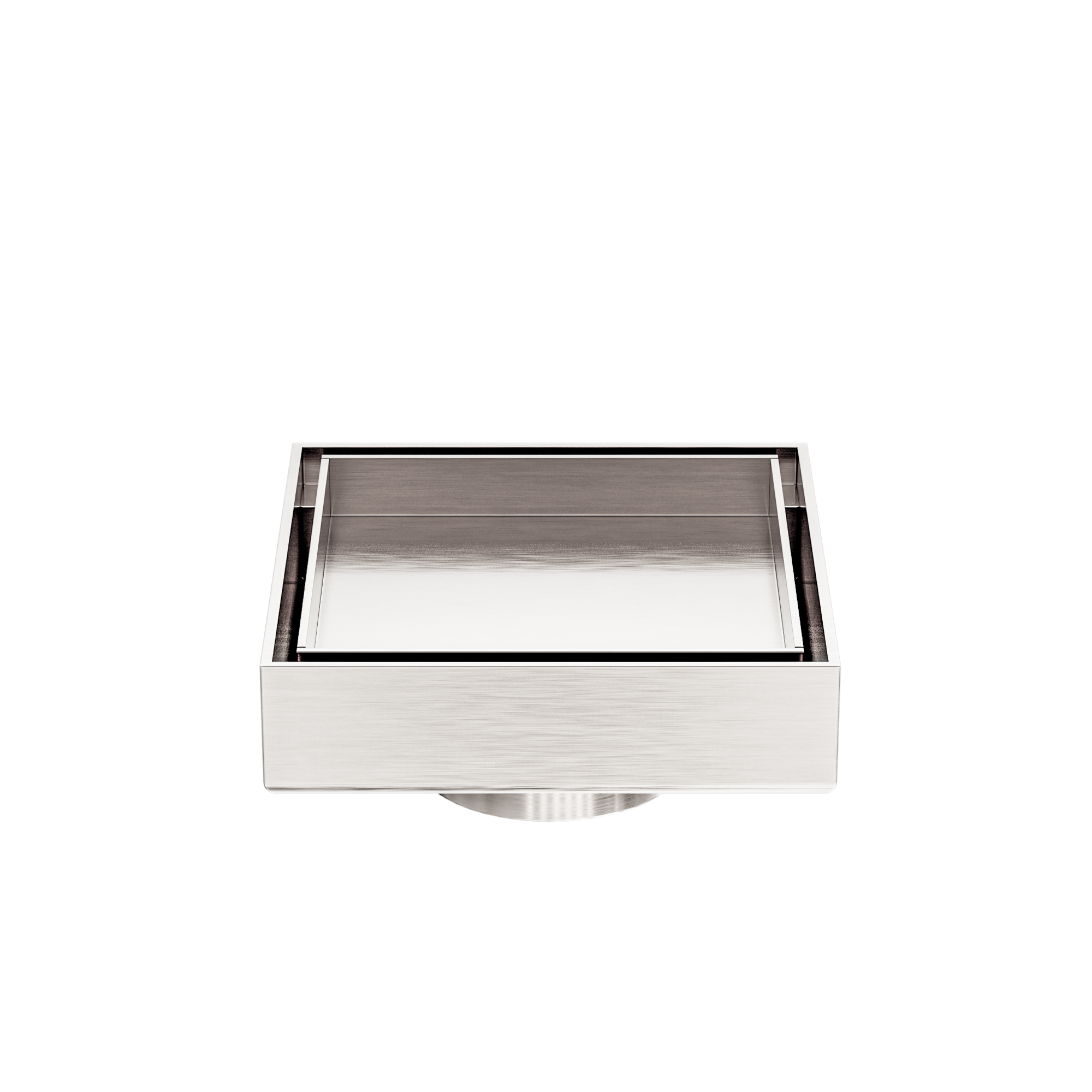 100mm Square Tile Insert Floor Waste 50mm Outlet Brushed Nickel