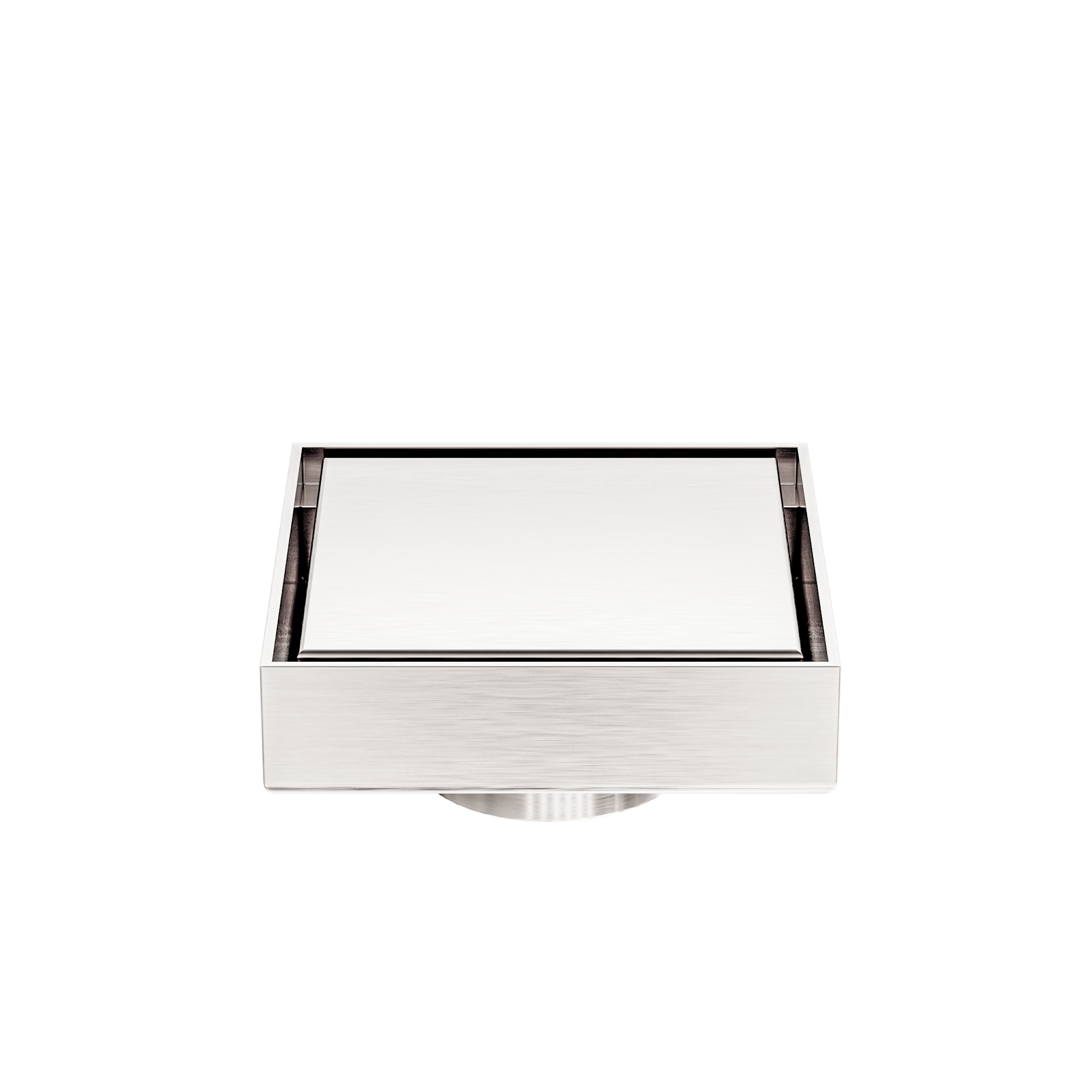 100mm Square Tile Insert Floor Waste 50mm Outlet Brushed Nickel