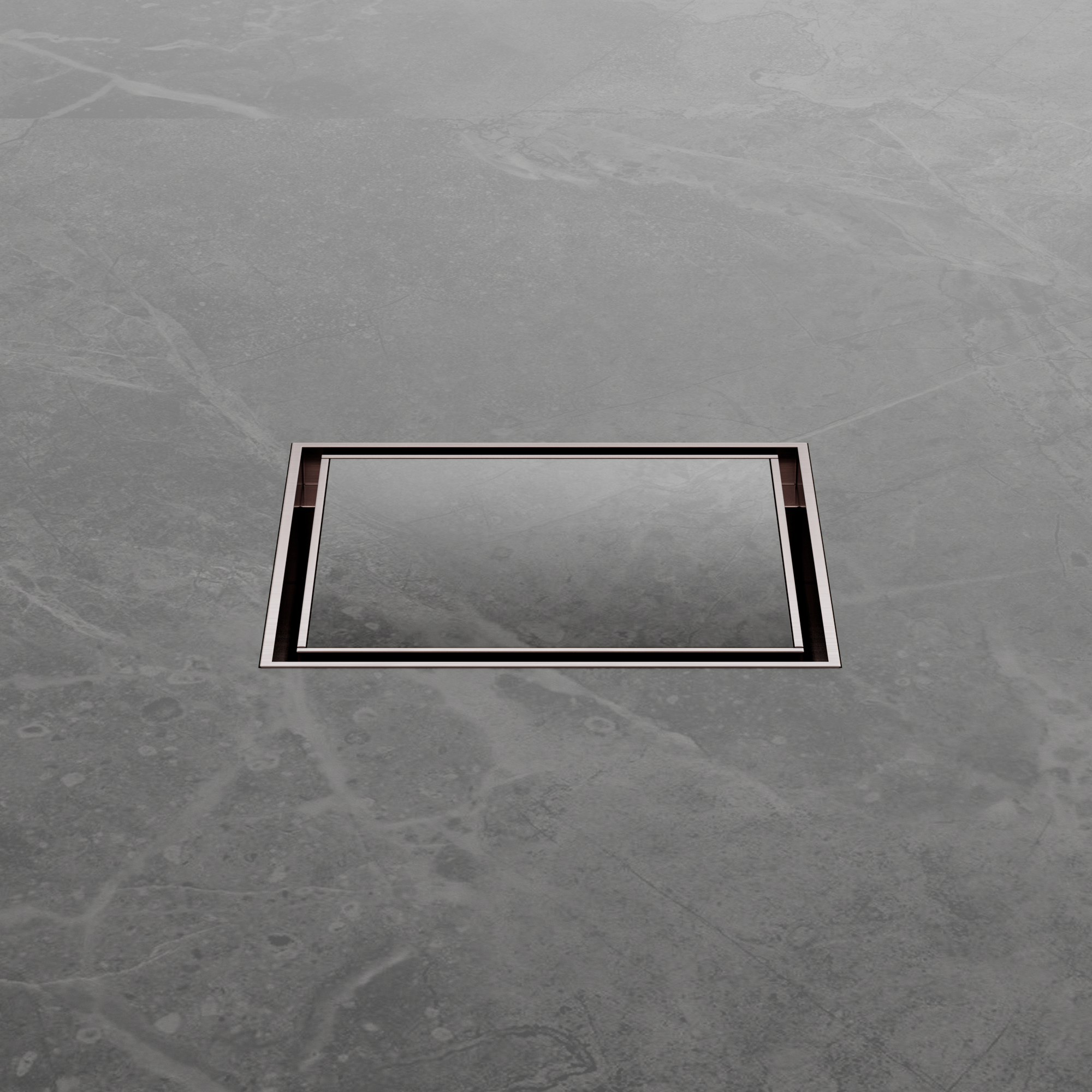 100mm Square Tile Insert Floor Waste 50mm Outlet Brushed Bronze
