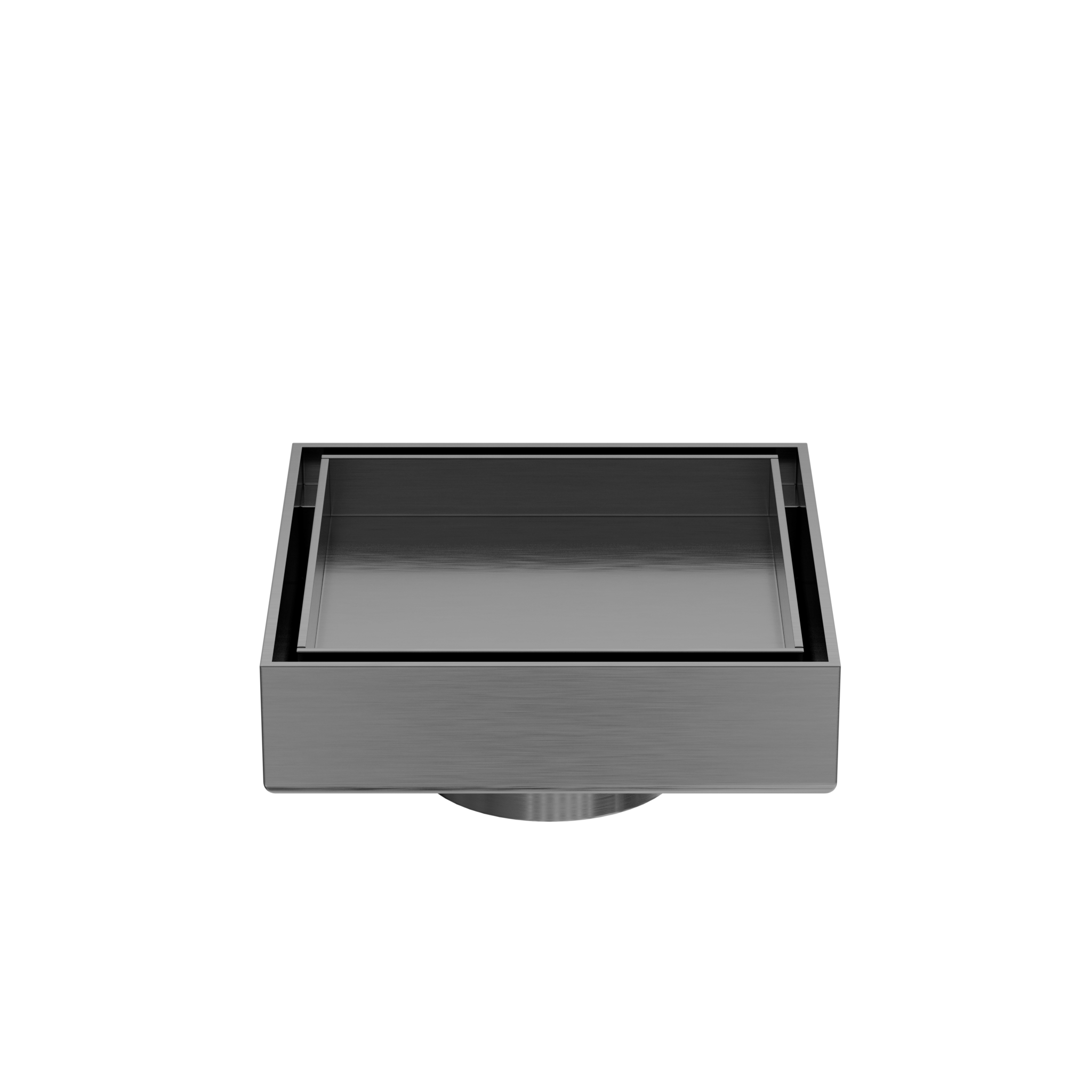 100mm Square Tile Insert Floor Waste 50mm Outlet Gun Metal