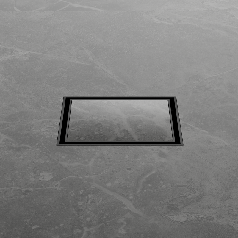 100mm Square Tile Insert Floor Waste 50mm Outlet Matte Black