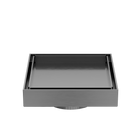 130mm Square Tile Insert Floor Waste 80mm Outlet Gun Metal