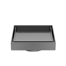 130mm Square Tile Insert Floor Waste 80mm Outlet Gun Metal