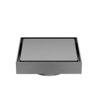 130mm Square Tile Insert Floor Waste 80mm Outlet Gun Metal