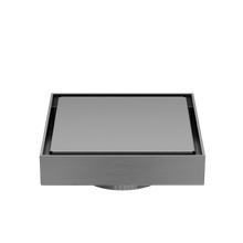 130mm Square Tile Insert Floor Waste 80mm Outlet Gun Metal