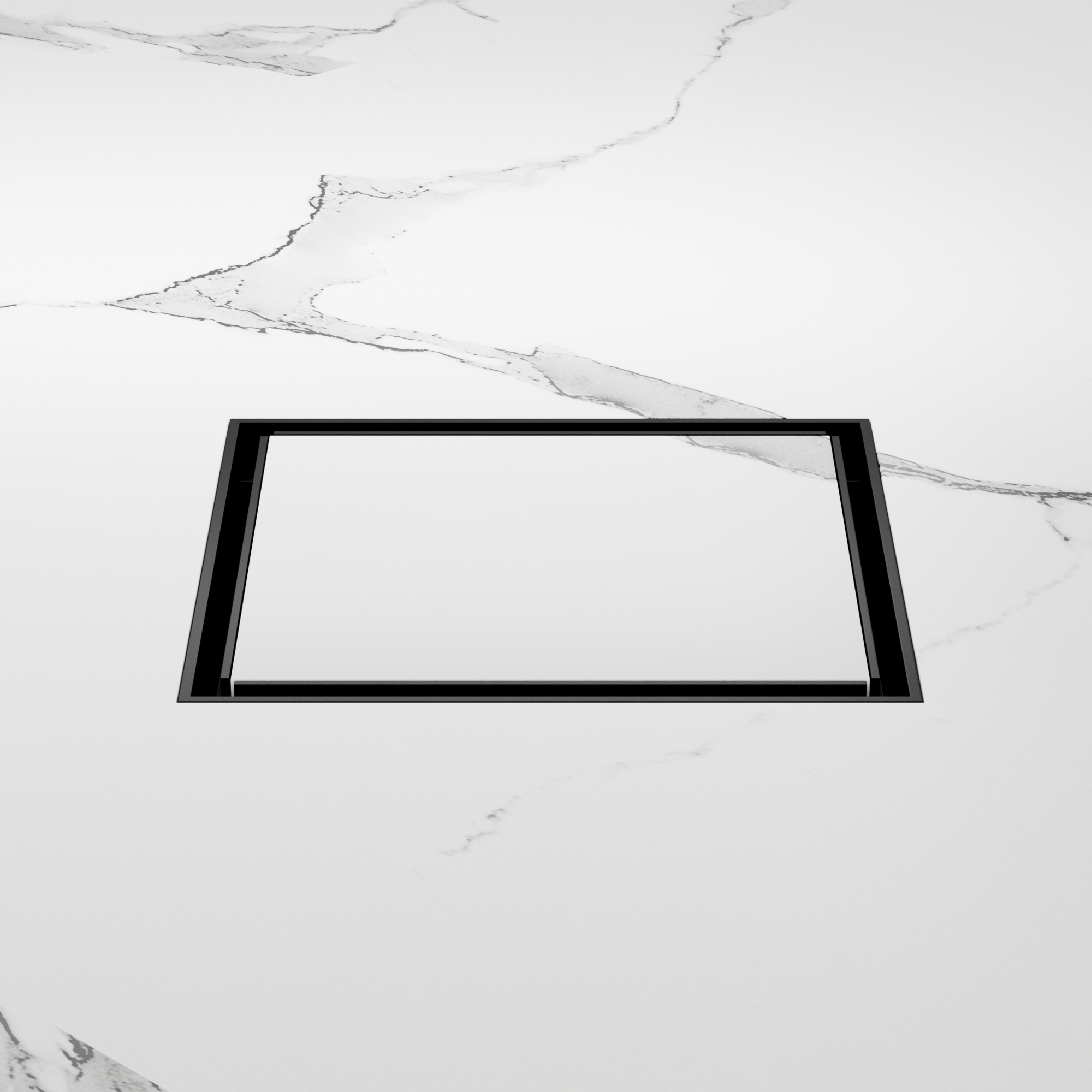 130mm Square Tile Insert Floor Waste 80mm Outlet Matte Black
