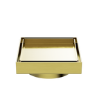 130mm Square Tile Insert Floor Waste 100mm Outlet Brushed Gold