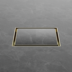 130mm Square Tile Insert Floor Waste 100mm Outlet Brushed Gold