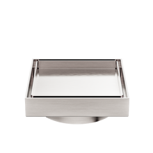 130mm Square Tile Insert Floor Waste 100mm Outlet Brushed Nickel
