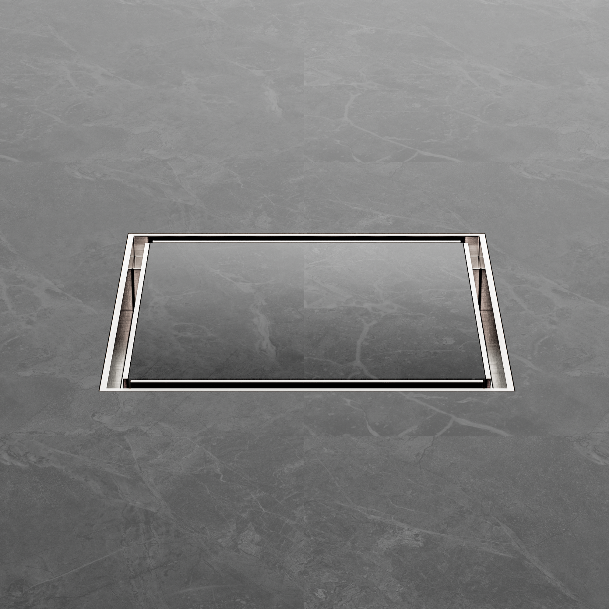 130mm Square Tile Insert Floor Waste 100mm Outlet Brushed Nickel