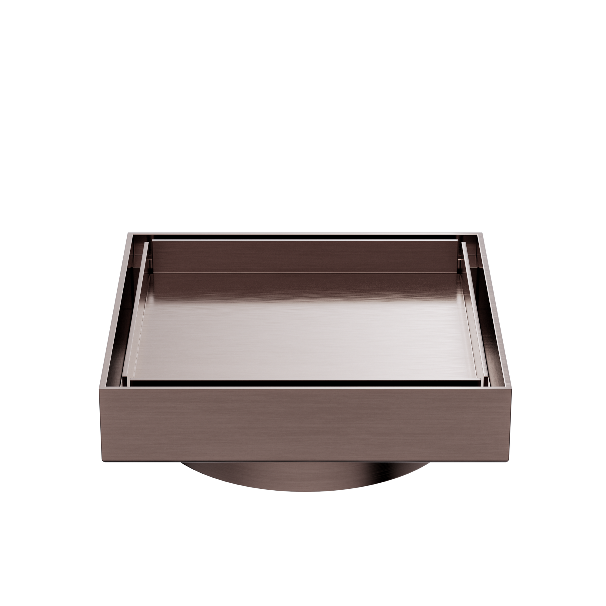 130mm Square Tile Insert Floor Waste 100mm Outlet Brushed Bronze