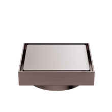 130mm Square Tile Insert Floor Waste 100mm Outlet Brushed Bronze