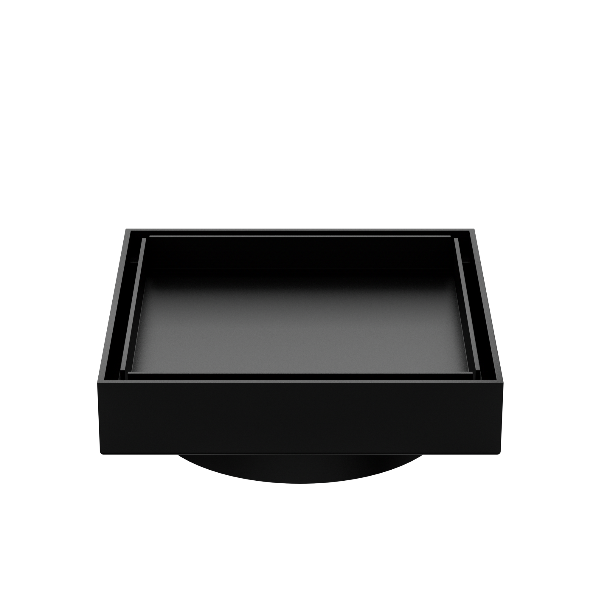 130mm Square Tile Insert Floor Waste 100mm Outlet Matte Black