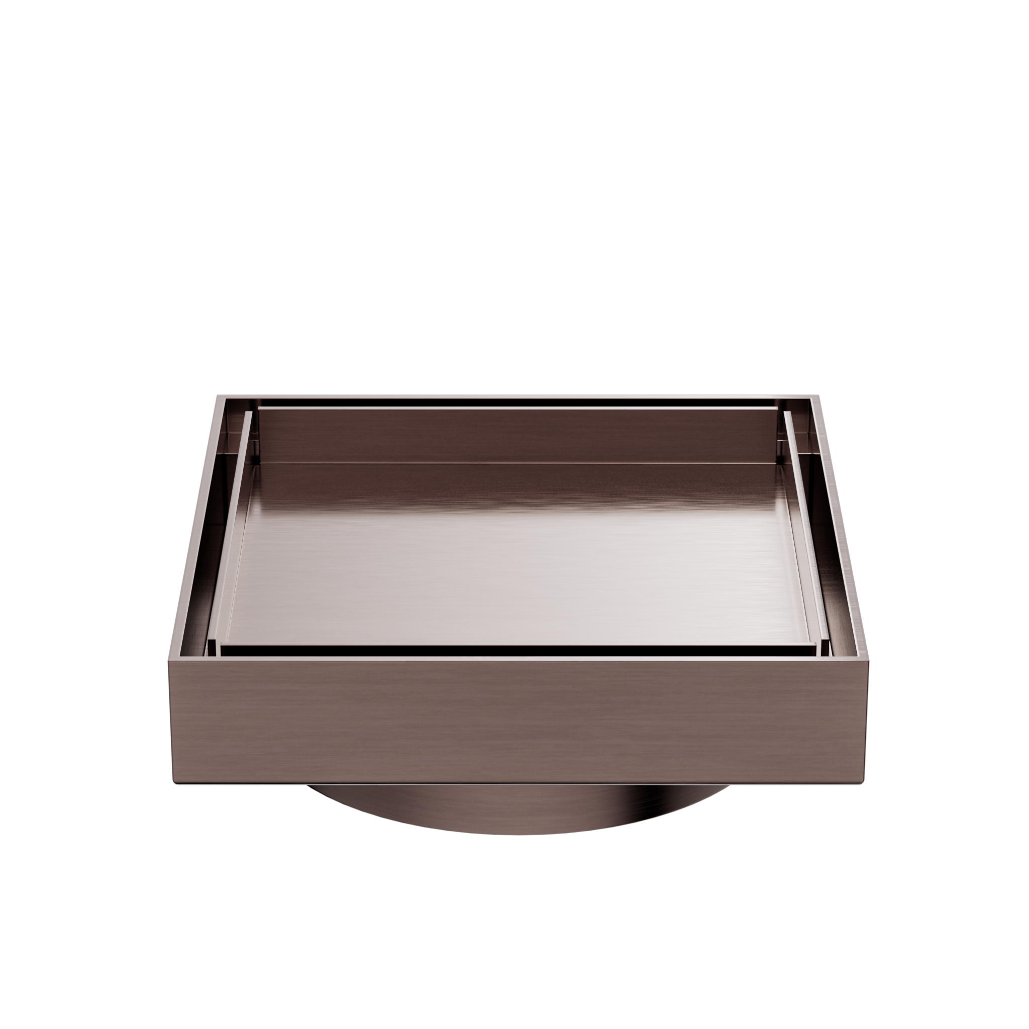 100mm Square Tile Insert Floor Waste 80mm Outlet Brushed Bronze