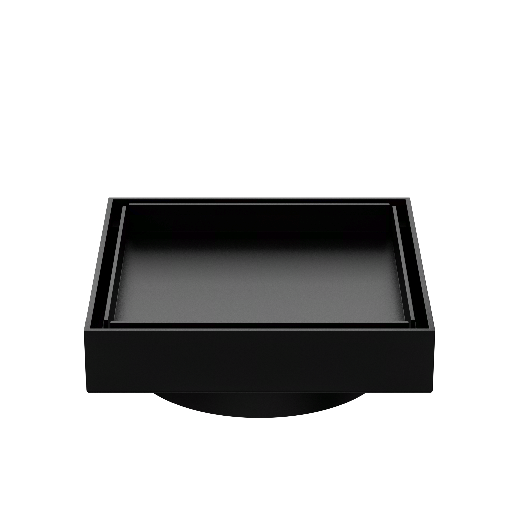 100mm Square Tile Insert Floor Waste 80mm Outlet Matte Black