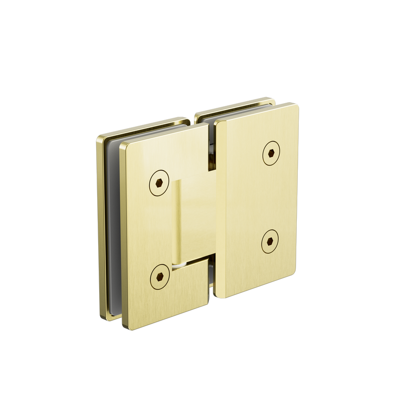 180 Degree Glass To Glass Shower Hinge 10mm Glass Brushed Gold