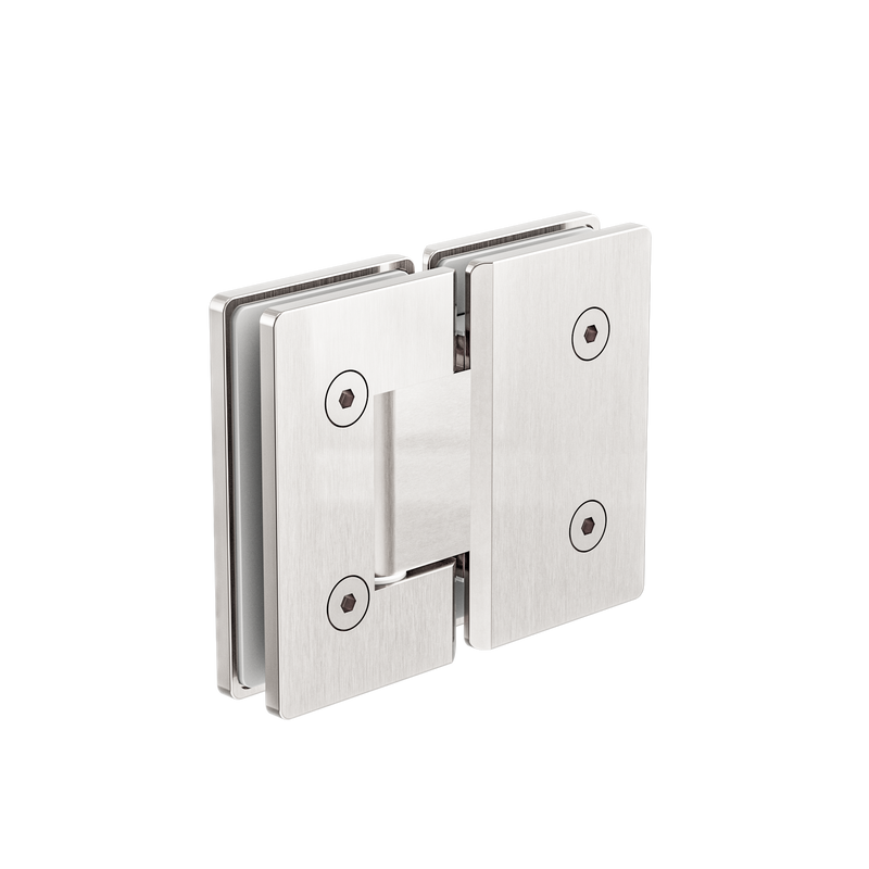180 Degree Glass To Glass Shower Hinge 10mm Glass Brushed Nickel