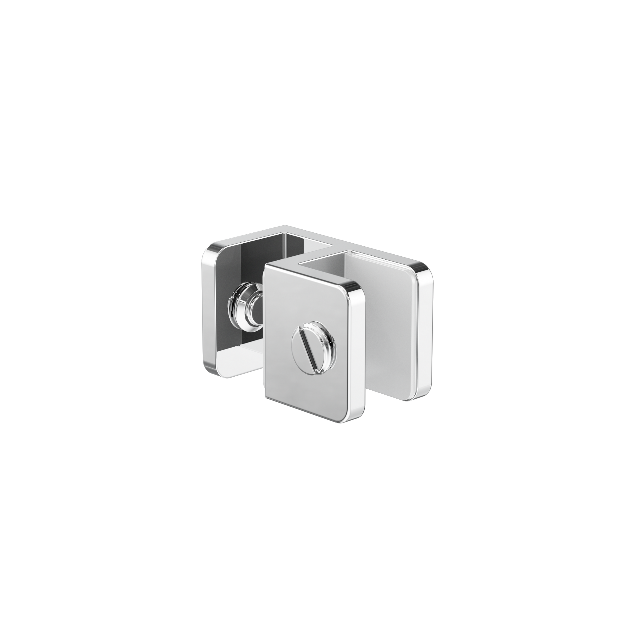 Over-Panel Glass To Glass Fitting 10mm Glass Chrome