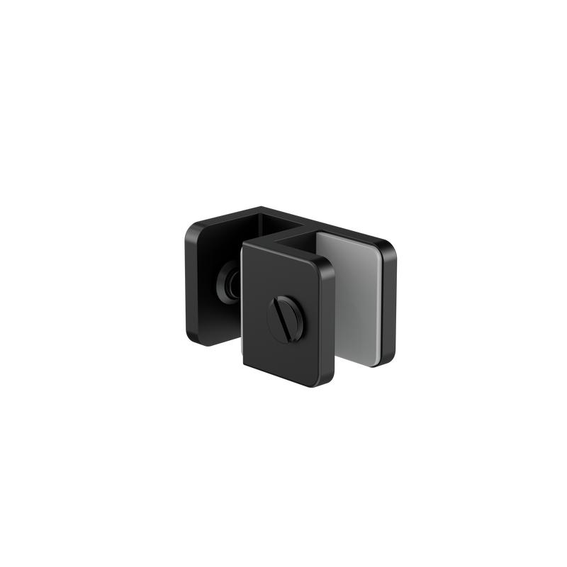 Over-Panel Glass To Glass Fitting 10mm Glass Matte Black