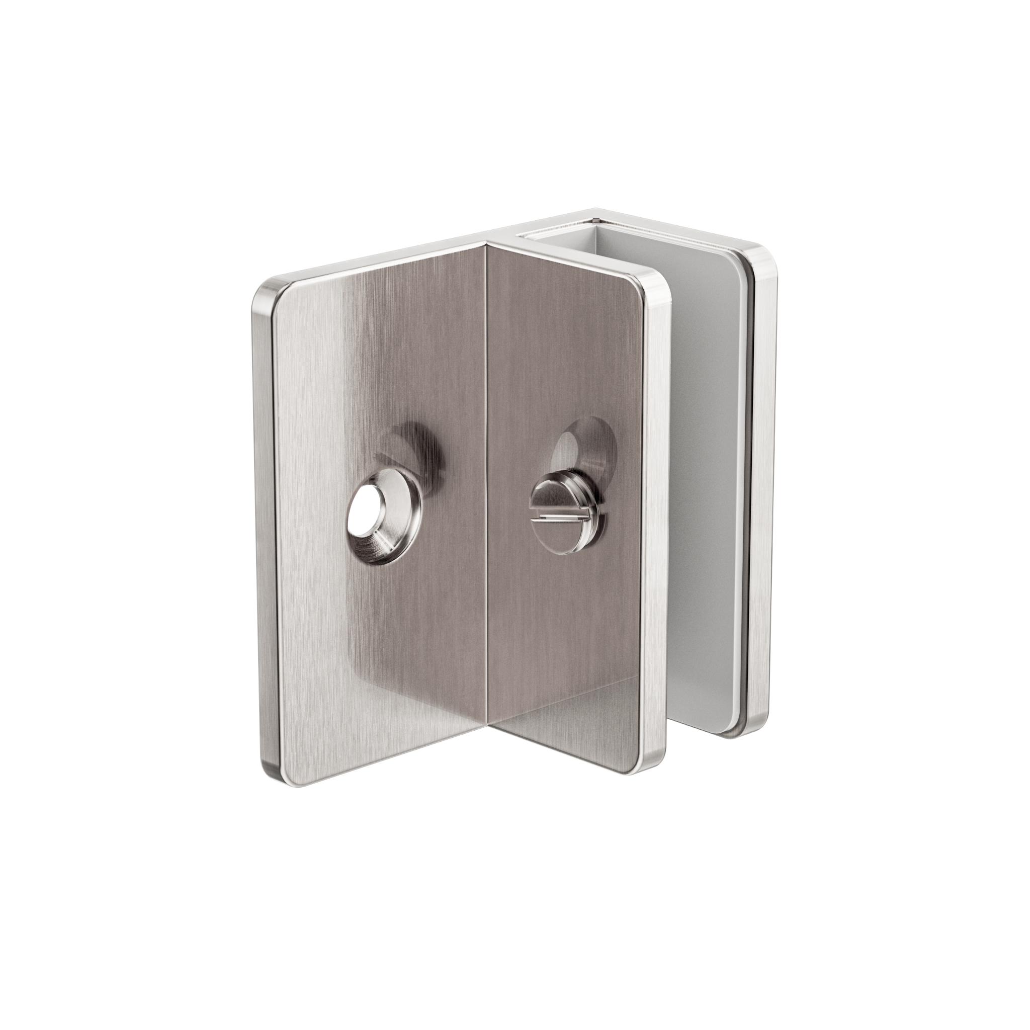 Shower F Bracket 10mm Glass Brushed Nickel