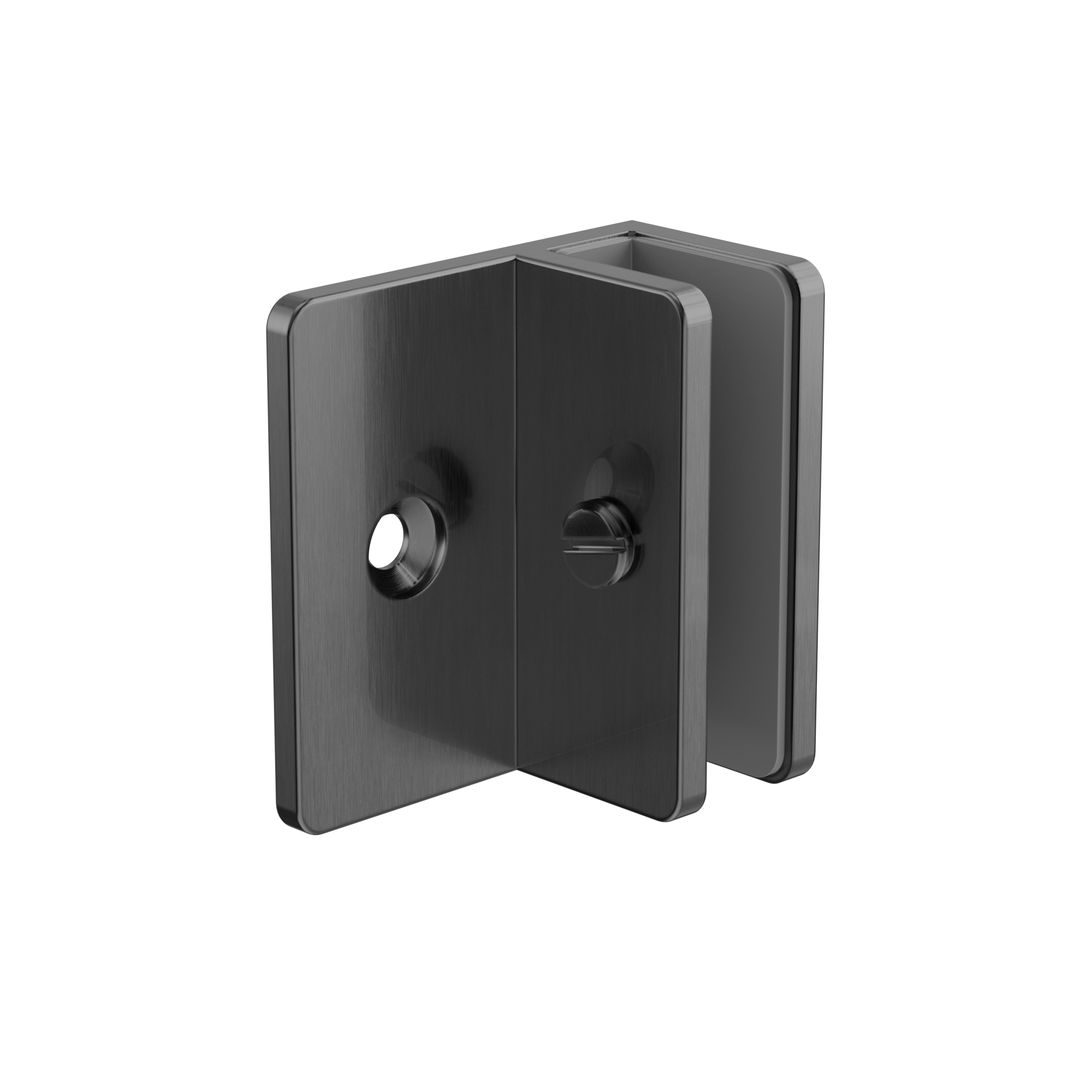 Shower F Bracket 10mm Glass Gun Metal
