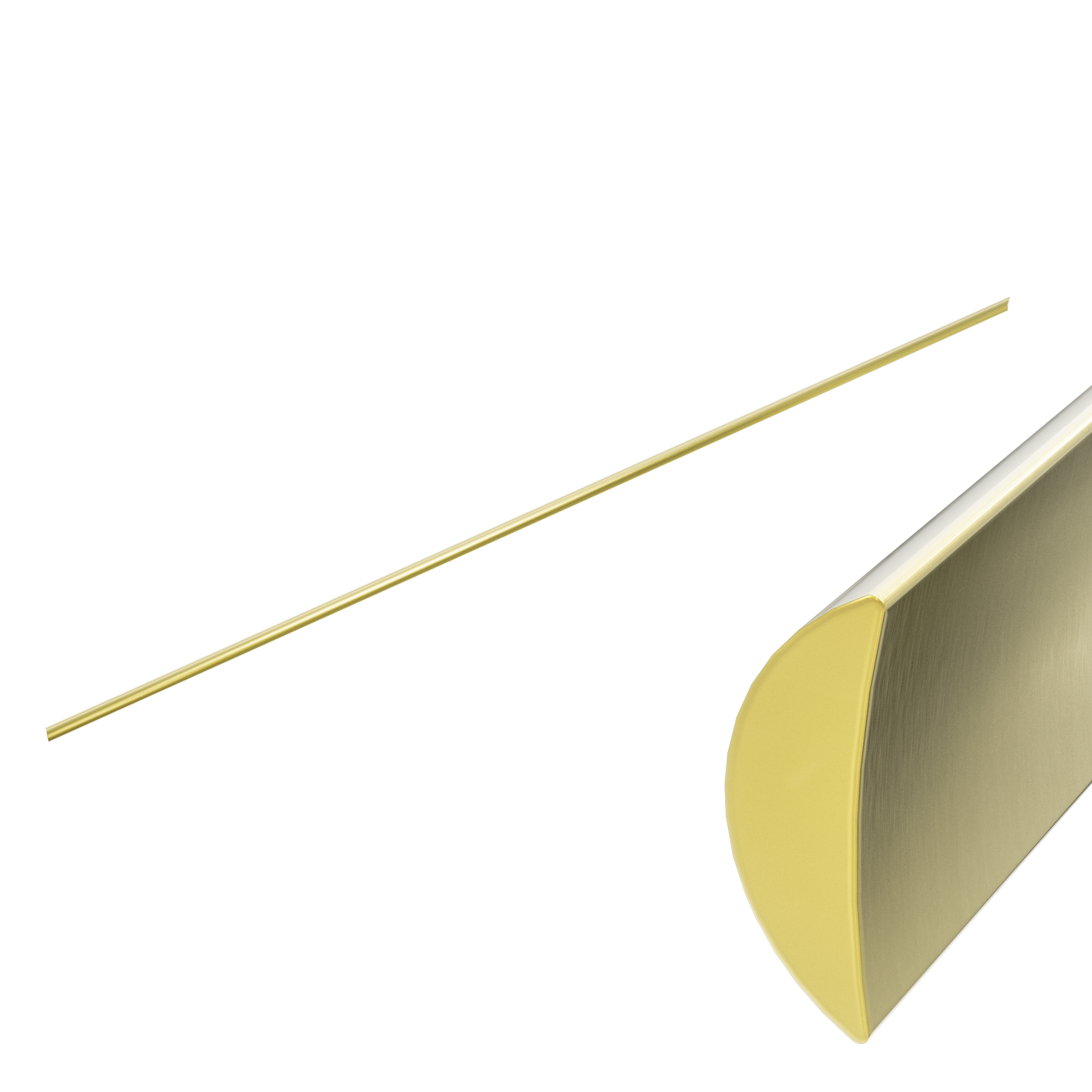 Half Round Water Seal Rail 750mm Brushed Gold